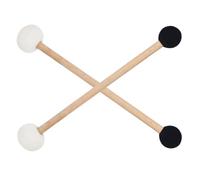 HINTRMENT Mazzuoli per Ciotole Acustiche Doppi in Feltro e Gomma Manico in Faggio 2 Pezzi per Marimbas e Strumenti Musicali Peso e Bilanciamento