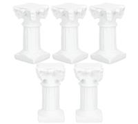 HINTRMENT Mini Romane Design Classico e Intagliato in Resina Bianco Set 5 per Decorazione Casa e Tavolo da caffè per Ornamenti e Fotografici