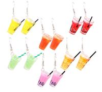 HINTRMENT Orecchini Drop Vacanze Estive Pendenti a Tazza di Bevanda Simulata, 6 Paia in Plastica e Lega, Accessori Divertenti e Colorati un Look Estivo e Adorabile Stile Stili multipli