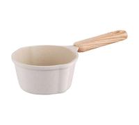 HINTRMENT Pentola da Cucina Piccola 250ml in Lega di Alluminio con Manico in Legno, Pentolino per Latte e Versare Olio con Beccuccio, Padella Calda per Riscaldare Burro e Salse, per Cucine