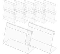 HINTRMENT Porta Cartelli Acrilico Trasparente 20 Pezzi, Espositore Numero da Tavolo Matrimonio, Porta-Numero Vuoto per Segnaposto Feste e Eventi, Dimensioni 60x40x28mm, Uso per Menù