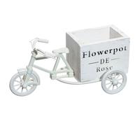 HINTRMENT Portafiori per Biciclette in Legno e Plastica, Supporto per Piante da Bicicletta Bianco, Secchio Multifunzione Decorativo per Balcone e Casa, Centrotavola per Matrimoni e Ambienti