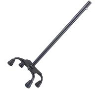 HINTRMENT Puntale Antiscivolo per Bastone e Stampella in Lega di Alluminio, Base Resistente per Trekking e Montagna, Riduce Affaticamento Mano e Polso, Nero