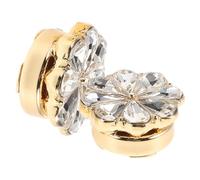HINTRMENT Rhinestone cufflinks a forma di fiore in lega oro 2 pezzi per abiti da donna eleganti e cerimonie formali