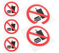 HINTRMENT Segnali di Divieto Vietato Mangiare e Bere 5 Pezzi Adesivi di Sicurezza in Pvc per Porte e Pareti Design ad Alta Visibilità per Officine e Fabbriche Facile Installazione