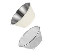 HINTRMENT Set 2 Pezzi Cestello Scolabottiglie e Ciotola in Acciaio Inossidabile 700ml Filtro Efficiente e Design Stabile per Cucina e Lavaggio Frutta e Verdura