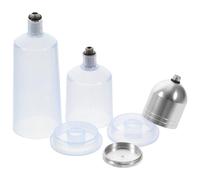 HINTRMENT Set 3 Bottiglie per Vernice Aerografo da 10ml 20ml 40ml in Plastico e Metallo, Dosatore Resistente e Facile da Installare per Nail Art e Tatuaggi