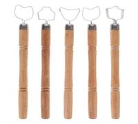 HINTRMENT Set 5 Pezzi Utensili per Ceramica Manico in Legno, Strumenti per Scolpire, Intagliare e Modellare Argilla, Attrezzi Artigianali per Creazione e Lavorazione Ceramica, Uso Creativo