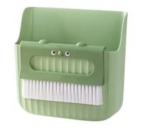 HINTRMENT Set di Mini Scopa e Paletta in Plastico Verde per Pulizia Desktop e Telefoni Mobili, Facile da Impugnare Funzione di Raccolta Detriti, per Uffici e Lavori di Pulizia