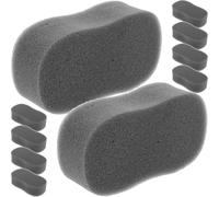 HINTRMENT Spugna per Spolverare Collo 10 Pezzi Impugnatura Ergonomica, Spolverino da Barbiere Professionale in Spugna Morbida per Pulizia Chioma Post-taglio, Adatto per Saloni e Uso