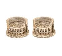 HINTRMENT Statuette Artigianali Colosseo in Resina 3D 2 Pezzi per Decorazioni Paesaggistiche e Terrari 7.5X6X4.5 CM Ornamenti Bonsai e Tavolo di Sabbia