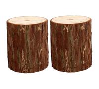 HINTRMENT Supporto per Vaso da Fiori in Legno 2 Pezzi Base a Ceppo per Composizioni Floreali Decorazione Murale Salvaspazio per Arredamento Casa Rustico