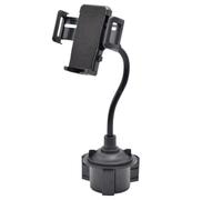 HINTRMENT Supporto Telefono da Bicchiere Auto Braccio lungo Nero | Plastica, Tubo Flessibile, Montaggio una Mano, per Conducenti e Car Sharing, Uso in Auto
