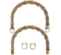 Hintyne Manici per Borse in bambù Manici per Borse 2 PCS Manici per Borse in bambù a Forma di U Manici per Borse con Fibbia Dorata Manici di Ricambio Fai da Te per Fare Borse caffè Piccoli