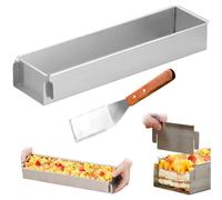 Hintyne Teglia rettangolare per torta 16x4x2 pollici antiaderente in acciaio inox con pala accessori facili da pulire per tiramisù brownie pane teglia per torta