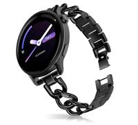 HinZann 20mm Cinturino per Garmin Approach J1/S44/S50 / Forerunner 570 42mm/165/165 Music/Venu Sq 2, Acciaio Inossidabile, Donna Metallo Cinturini di Ricambio per Garmin Vivoactive 6/5 - Nero