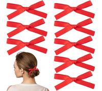 HINZIC 10 mini fermagli per capelli con fiocco rosso, per Halloween, Natale, San Valentino, matrimoni, balli studenteschi, accessori per capelli per donne e adolescenti