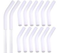 HINZIC 12 punte riutilizzabili in silicone per cannucce, larghe 1,5 cm (diametro esterno 8 mm), in gomma per uso alimentare, colore bianco