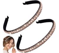 HINZIC 2 cerchietti per capelli da donna, con strass, antiscivolo, per sposa, fermagli per capelli con glitter, accessori per matrimoni, anniversari, fidanzamenti, banchetti, San Valentino, colore:
