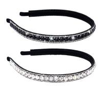 HINZIC 2 pezzi fasce per capelli antiscivolo con strass per donne fasce per capelli con cristalli scintillanti per spose nozze fermagli per capel