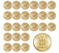 HINZIC 24 bottoni da cucito dorati da 20 mm retrò con gambo rotondo cavo, per uomo e donna, blazer, cappotto, uniforme, camicia, giacca