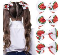 HINZIC 4 fermagli per capelli a forma di anguria con fiocco, graziosi, rosa, frutta, estate, sirena, San Valentino, matrimonio, Halloween, Hawaii, accessori decorativi per capelli da donna Rapunzel