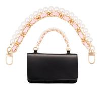 HINZIC Catena per borsa con perle rosa, estensore per borse, manico corto, in metallo, accessorio di ricambio per borse da donna