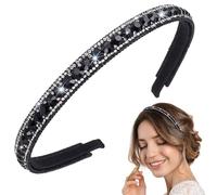 HINZIC Fasce per capelli con strass antiscivolo, da donna, con strass scintillanti, per matrimoni, accessori per acconciature per ragazze, colore nero