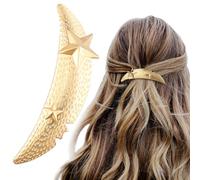 HINZIC Fermaglio per capelli a forma di stella, 8,4 cm, con luna dorata, in metallo, grande, per matrimoni e balli scolastici, accessori per capelli lunghi e spessi