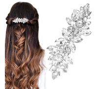 HINZIC Fermaglio per capelli con strass a forma di fiore, per matrimonio, forcine per capelli francesi con cristalli scintillanti, accessori per donne e ragazze, per donne e ragazze, per capelli