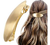 HINZIC Fermaglio per capelli ovale da 7,6 cm, in metallo, grande, vintage, color oro, per matrimoni e balli di fine anno, accessori per capelli lunghi e spessi