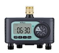 HiOazo Centralina irrigazione 4 vie, 4 programmi di irrigazione, Timer Irrigazione Automatica, Ritardo per Pioggia, Modalità Manuale, Programmatore Irrigazione per Prato e Giardino