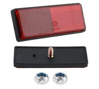 Hioip 2 Pezzi Catarifrangente 87 x 31 x 8 mm E4 Moto Bicicletta Scooter Forcella Catarifrangente con Viti, Cat's Eye Riflettore Posteriore Universale (Rosso, Rettangolare)