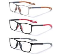 Hioip 3 Pacco Occhiali Da Lettura Da Uomo Donna, Occhiali Anti Luce Blu Ultraleggero TR90 Occhiali Sportivi Da Computer Antiriflesso Confortevole Flessibile Forza Molla Cerniere (+2,00)