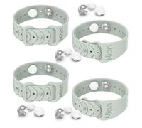 Hion 2 paia dai braccialetti per alleviare la cinetosi, da viaggio, per agopressione, per nausea mattutina, mal di mare, malattia automobilistica, nastro (berillio)