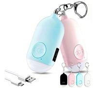 Hion Allarme Personale ricaricabile, 130 dB Forte SuonoAllarme di Sicurezza Personale Allarme Autodifesa per Donne/Bambini/Ragazze/Anziani con Torcia LED(Blu+Rose)