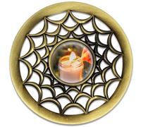 Hion Coperchio Illuma Lid per Candela Profumate, Accessorio Decorativo in Metallo Elegante con Incisioni Aiuta la Combustione Uniforme, Regalo Perfetto per Donna e Casa (Rete Dorato)