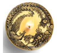 Hion Coperchio Illuma Lid per Candela Profumate, Accessorio Decorativo in Metallo Elegante con Incisioni Aiuta la Combustione Uniforme, Regalo Perfetto per Donna e Casa (Fenice Dorato)