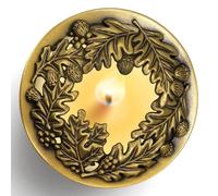 Hion Coperchio Illuma Lid per Candela Profumate, Accessorio Decorativo in Metallo Elegante con Incisioni Aiuta la Combustione Uniforme, Regalo Perfetto per Donna e Casa (FruttoSacro Dorato)