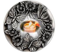Hion Coperchio Illuma Lid per Candela Profumate, Accessorio Decorativo in Metallo Elegante con Incisioni Aiuta la Combustione Uniforme, Regalo Perfetto per Donna e Casa (Farfalla Argento)