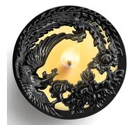 Hion - Copricandela per candele profumate, favorisce una combustione uniforme, accessorio per candele in vaso, idea regalo da donna (nero Phoenix)