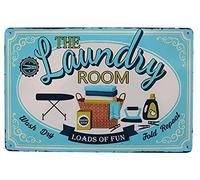 Hioni Targa in metallo con scritta "The Laundry Room", decorazione da parete per la casa