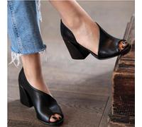 HIONRE Espadrillas Donna Zeppa Alta Ciabatte Sandali,Sandali semplici di Grandi Dimensioni, Sandali Comodi con Tacco Grosso, Nero, 38,Sandali Donna con Zeppa Corda