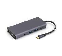 HIOPOIUYT 10 in 1 Tipo C A HDTV VGA RJ45 USB3.0+USB2.0 TF Slot Reader Slot da 3 5 Mm Porta USB Extender Stazione Docking per PC Alluminio USB C