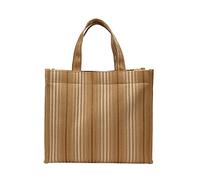 HIOPOIUYT 2023 Nuova borsa casual in tela di tela di modo Tote Bag Shopping Borsa a tracolla borsa a righe per donna ragazza grande borsa da capcity borsa marrone nero verde, Marrone scuro