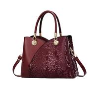 HIOPOIUYT 2025 Borsa da donna per tutti i giorni Borsa a tracolla leggera in pelle PU Pratica borsa a tracolla varie opzioni di trasporto Pratica tracolla PU per mamme, Rosso, One Size