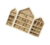 HIOPOIUYT 3Piece Pratico Legno Curios Armadietti Mensole Da Parete Per Collezionismo Display Più Dimensioni Antipolvere Ombre Scatole Decorazioni Per La Casa Espositori Mensole