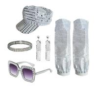 HIOPOIUYT 5Pcs Discoteche 1950 1960 1970 80 Set Rockstars Cool Outfits Per Halloween Festa di Compleanno Costume Dress Up Accessori