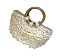 HIOPOIUYT Accattivante borsa da sera impreziosita con manico in legno borsa da vacanza moda per accessori da viaggio borsa da spiaggia multi funzionale da sera
