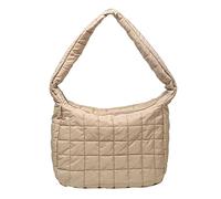 HIOPOIUYT Borsa a tracolla casual di grande capacità in cotone spaziale borsa ascellare borsa tote bag all-match per compleanni borsa da festa per le donne, cachi